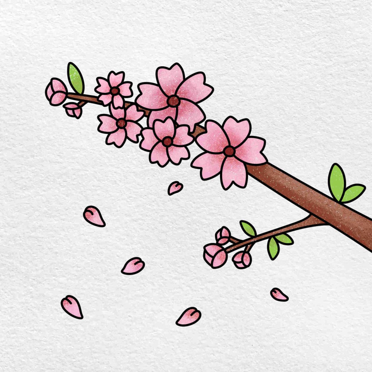 Cute Cherry Blossom Drawing - HelloArtsy Affordable Prescription Drug Plans for Families